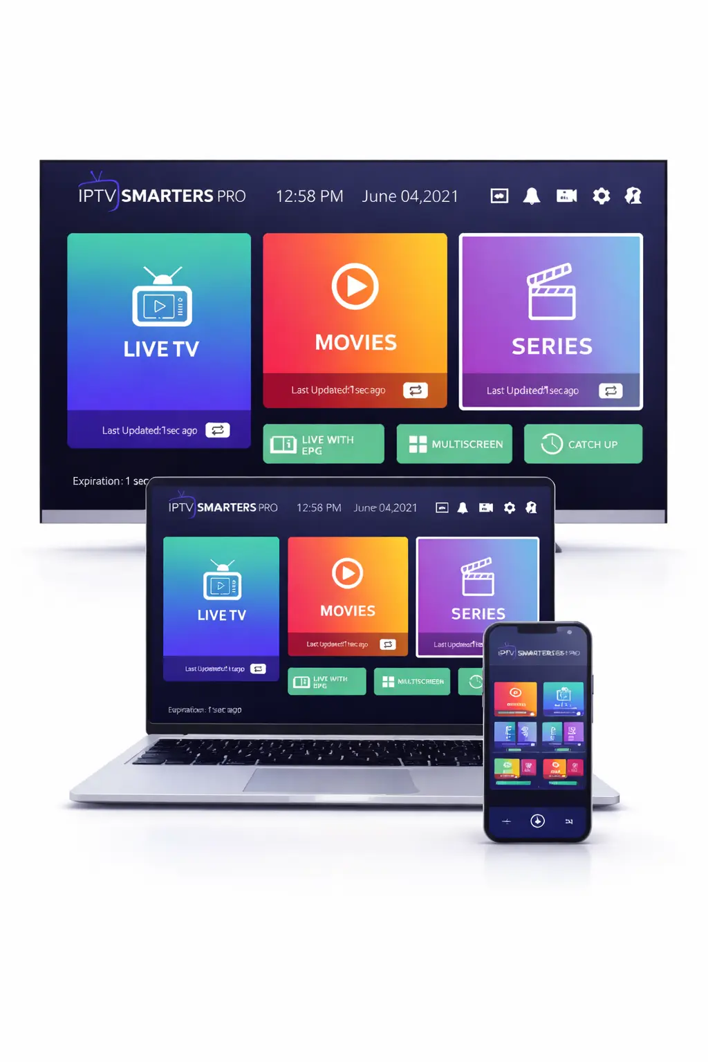 Abonnement IPTV Smarters Pro — 26 000 chaînes 4K/FHD/HD/SD sur tous appareils